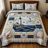 Seaside Escape 3-Piece Quilted Bedspread Set