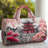 Quilted Travel Bag with Japanese Aesthetic