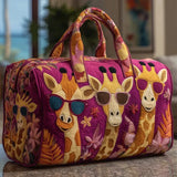 Travel Bag with Quilted Giraffe Design