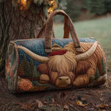 Quilted Cow Print Travel Bag