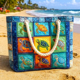 Artisan Beach Tote | Tranquil Turtle Motif