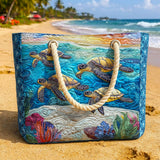 Artisan Beach Tote | Sea Turtle Motif
