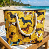 Artisan Beach Tote | Dachshund Print