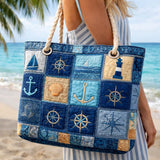 Artisan-Made Beach Tote | Ocean Blue