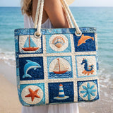 Artisan Beach Tote Featuring Ocean-Inspired Designs