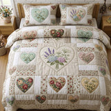 Floral Patchwork 3-Piece Quilted Bedding Set