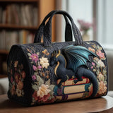 Literary Patterned Quilted Travel Bag