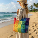Artisan Beach Tote Featuring Footprint Appliqué
