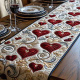Heart-Shaped Waterfall Table Runner with Cushioning