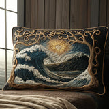 Ocean Waves Design Plush Pillowcase