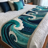 Ocean Waves Quilted Bed Runner - Model NCU0NT9951