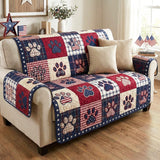 Patriotic Paw Print Quilted Sofa Cover - Model NCU0NTV1065