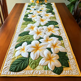 Frangipani Flower Patterned Padded Table Runner