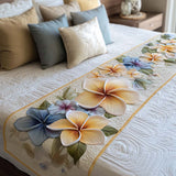 Quilted Plumeria Garden Bed Runner - Model NCU0NT8590
