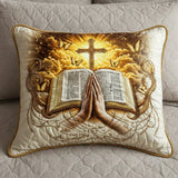 Prayer-Embellished Cushion Cover