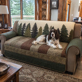Serene Forest Quilted Sofa Cover - Model NCU0DV1440