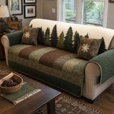 Serene Forest Quilted Sofa Cover - Model NCU0DV1440