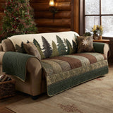 Serene Forest Quilted Sofa Cover - Model NCU0DV1440