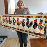 Quilted Table Runner - Rooster Duel Design