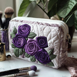 Chic Quilted Cosmetic Bag with Elegant Petal Design - NCU0DV7737