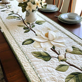 Rustic Magnolia Blossom Quilted Table Runner