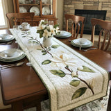Rustic Magnolia Blossom Quilted Table Runner