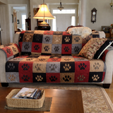 Quilted Rustic Pawprint Sofa Cover - Model NCU0PTT2622