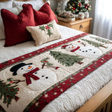 Cheerful Snowman Quilted Bed Runner - NCU0PT9039
