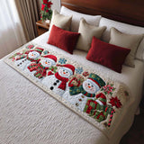 Quilted Bed Runner with Snowman Smiles Design - NCU0NT9795