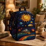Artistic Starry Night Quilted Backpack - Model LV07