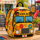 TP04 Quilted Yellow School Bus Backpack