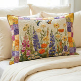 Classic Floral Pattern Quilted Pillowcase