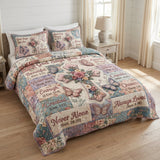 Floral Design 3-Piece Quilt Set