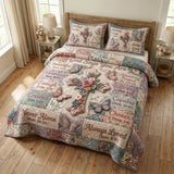 Floral Design 3-Piece Quilt Set