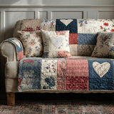Heart Pattern Quilted Sofa Cover - Model NCU0QN075
