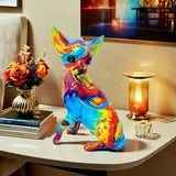 Vibrant Chihuahua Resin Table Lamp