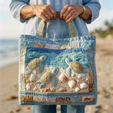 Artisan Quilted Tote Bag - Sea Turtle Pattern