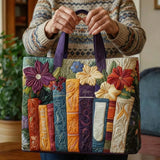 Quilted Tote Bag for Book Enthusiasts