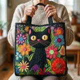 Magical Black Cat Quilted Tote