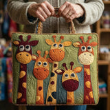 Giraffe Pattern Quilted Tote Bag