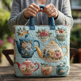 Quilted Tote with Floral Design