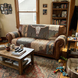 Sagebrush Longhorn Quilted Sofa Cover - Desert Design NCU0LDH045